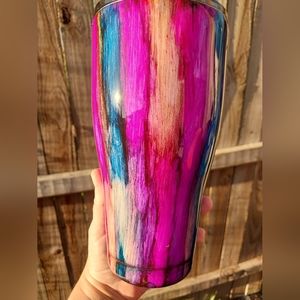 30 oz Rainbow Woodgrain Epoxy Tumbler